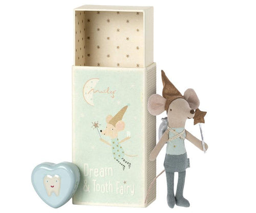 Tooth Fairy Mouse, Big Brother in matchbox - Blue