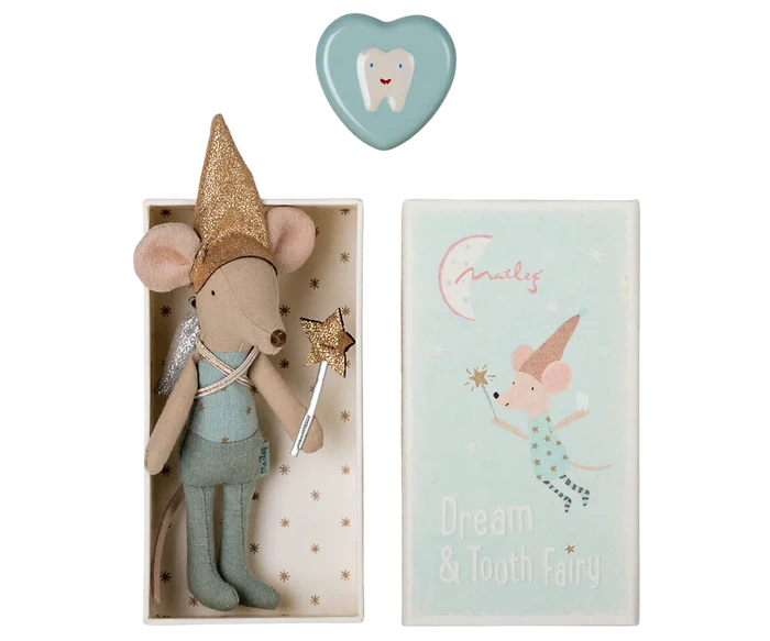 Tooth Fairy Mouse, Big Brother in matchbox - Blue