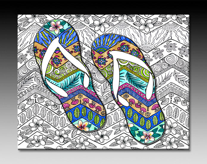 Tropical Flip Flops Ceramic Tile