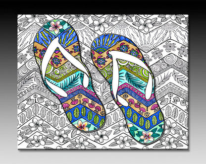 Tropical Flip Flops Ceramic Tile