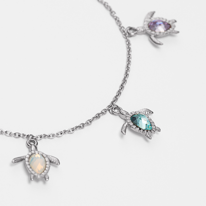 Turtle Rainbow Armkette Silber