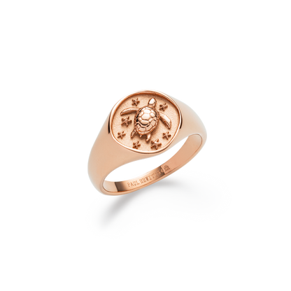 Turtle Signet Ring Roségold