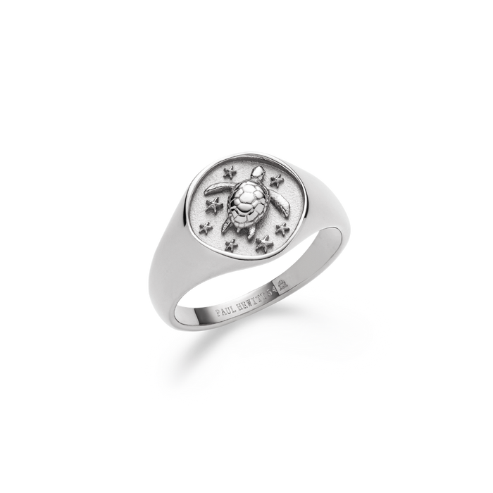 Turtle Signet Ring Silber