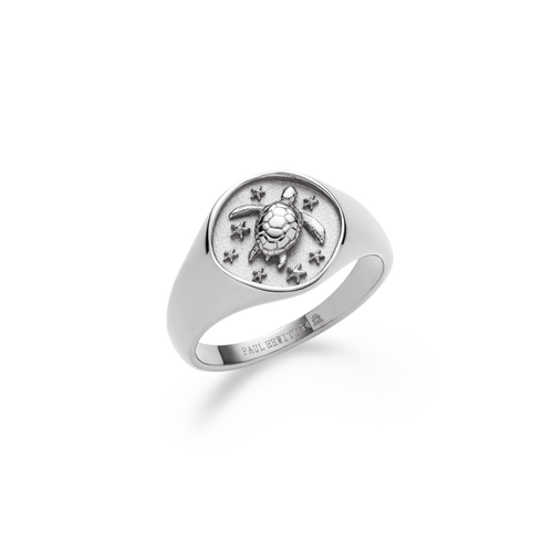 Turtle Signet Ring Silber