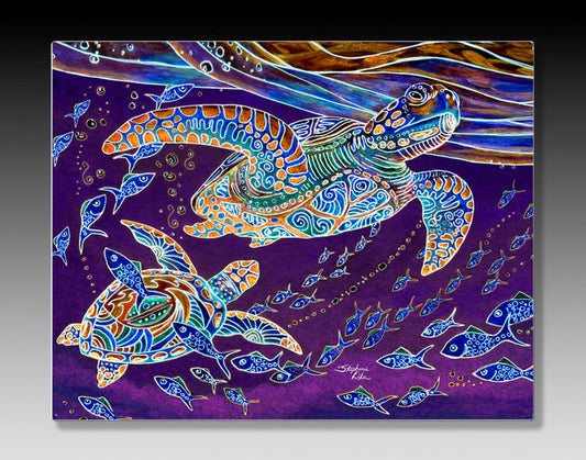 Turtles and Fish Aluminum Wall Art