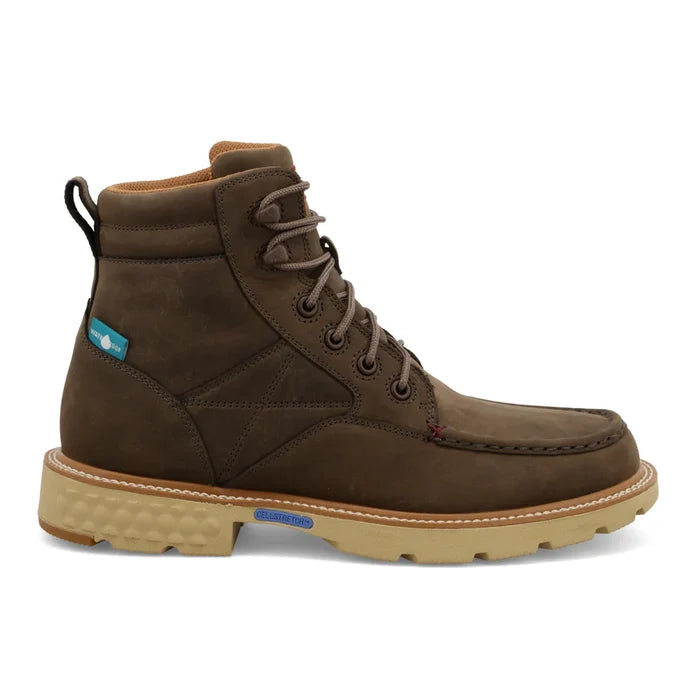 Twisted X Men's CellStretch 6"Lace Up Work Boot in Shitake