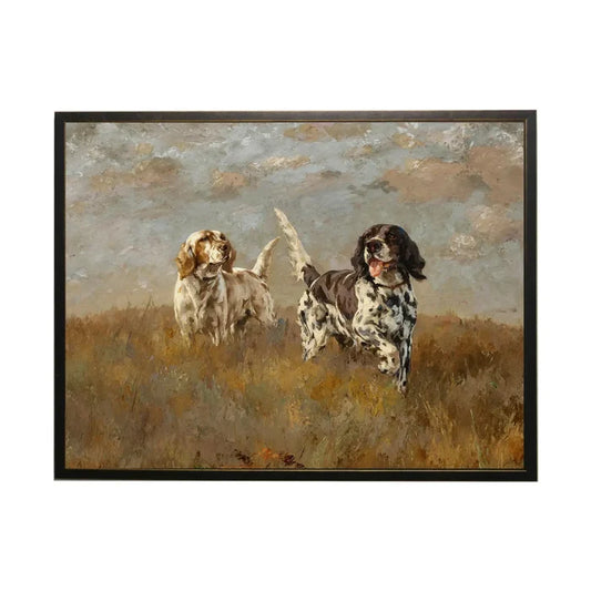 Two Hunting Dogs in a Field Framed Print 20x16