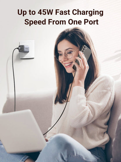 Up to 45W Fast iphone Charging 2 Ports Wall Charger