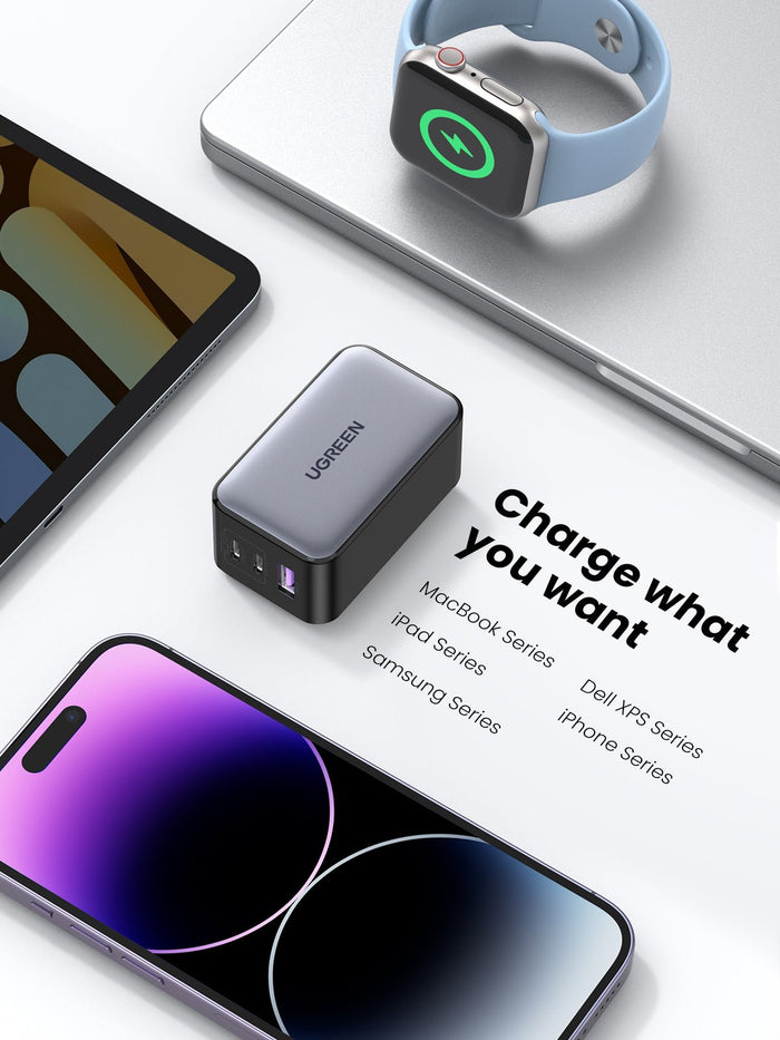 UGREEN 65W iphone charger support Samsung Series，iPad Series ,MacBook Series, iphone Series, Dellx PSS eries