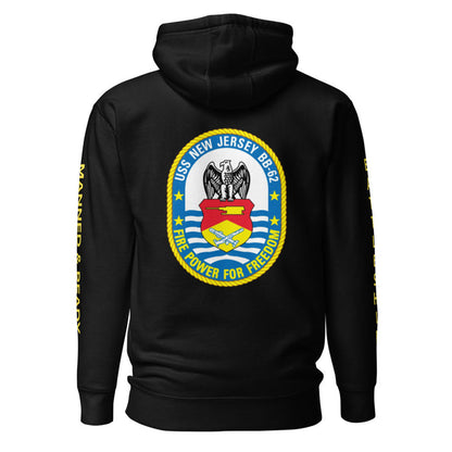 USS New Jersey BB-62 - Manned & Ready Hoodie (Black)
