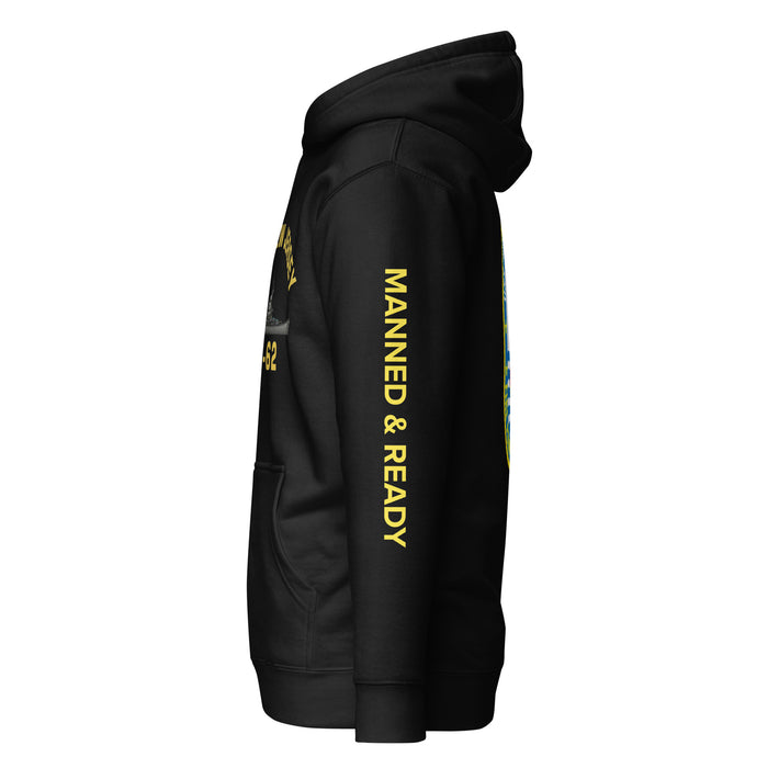 USS New Jersey BB-62 - Manned & Ready Hoodie (Black)