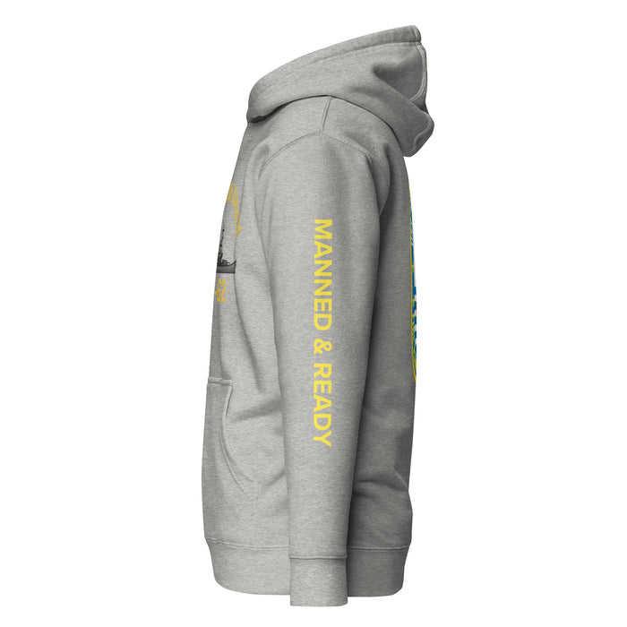 USS New Jersey BB-62 - Manned & Ready Hoodie (Carbon Gray)