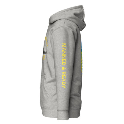 USS New Jersey BB-62 - Manned & Ready Hoodie (Carbon Gray)