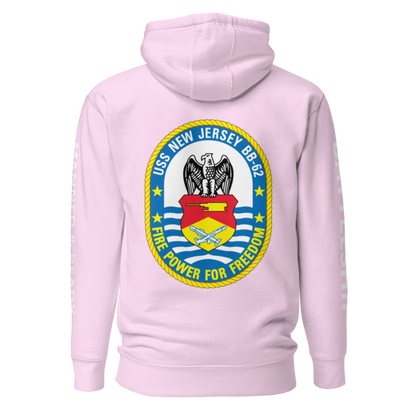 USS New Jersey BB-62 - Manned & Ready Hoodie (Team Pink)