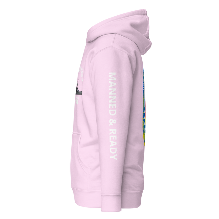 USS New Jersey BB-62 - Manned & Ready Hoodie (Team Pink)