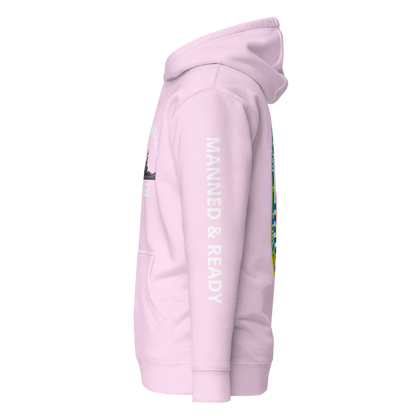 USS New Jersey BB-62 - Manned & Ready Hoodie (Team Pink)
