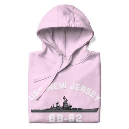USS New Jersey BB-62 - Manned & Ready Hoodie (Team Pink)