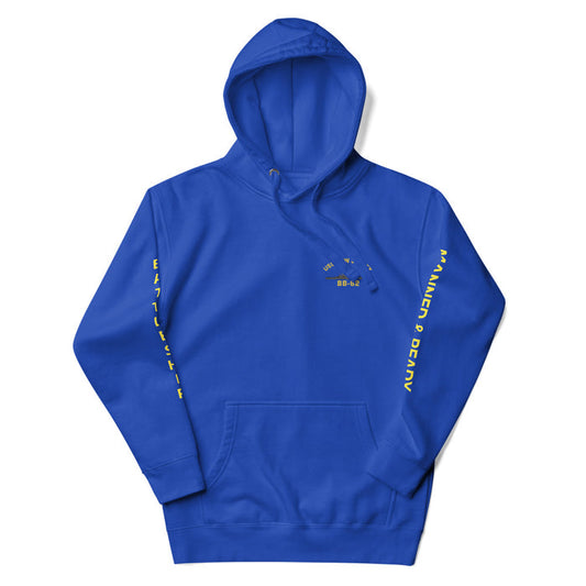 USS New Jersey BB-62 - Manned & Ready Hoodie (Team Royal)