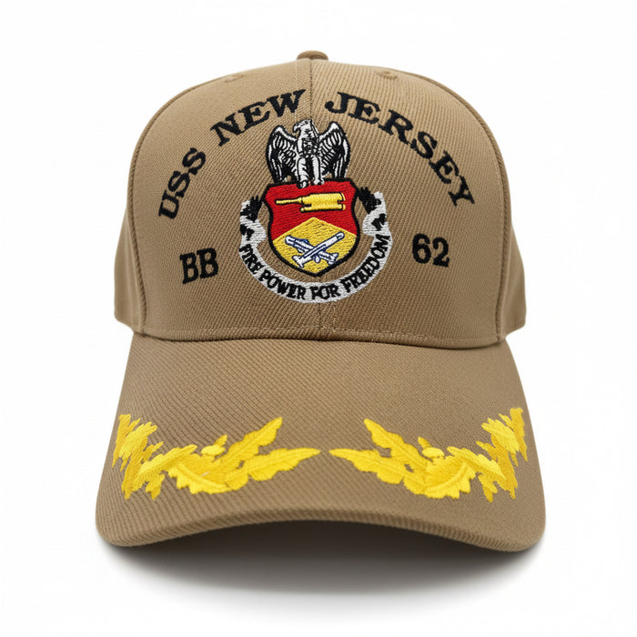 USS New Jersey Firepower for Freedom - Coyote Brown Cap (w/ Scrambled Eggs)