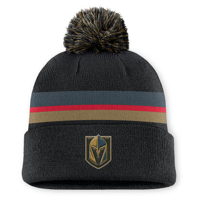 Vegas Golden Knights Charcoal Authentic Pro Rink Cuffed Pom Knit Hat