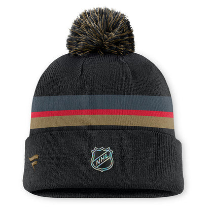 Vegas Golden Knights Charcoal Authentic Pro Rink Cuffed Pom Knit Hat