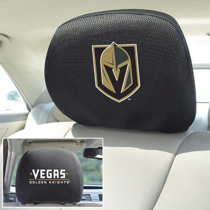 Vegas Golden Knights Pair of Premium Embroidered Auto Head Rest Covers - Vegas Team Store