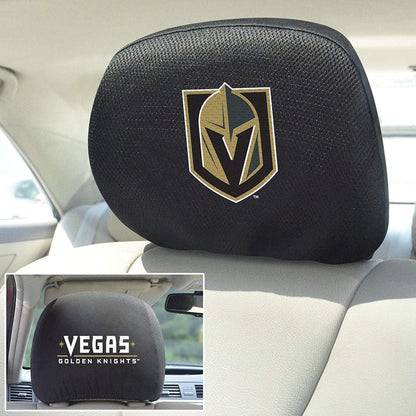 Vegas Golden Knights Pair of Premium Embroidered Auto Head Rest Covers - Vegas Team Store