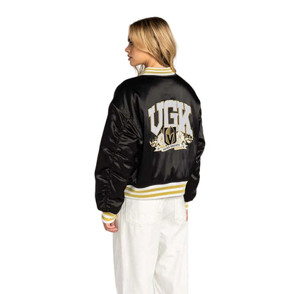 Vegas Golden Knights Satin Oversized Bomber Jacket - Vegas Team Store