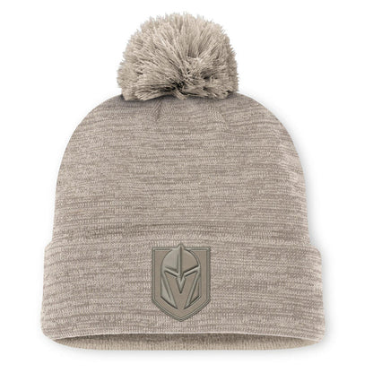 Vegas Golden Knights Tan Authentic Pro Road Cuffed Knit Pom Hat