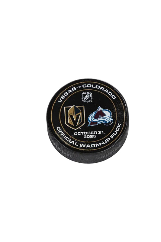 VGK vs COL-10/31/25-Warm-Up Puck - Vegas Team Store