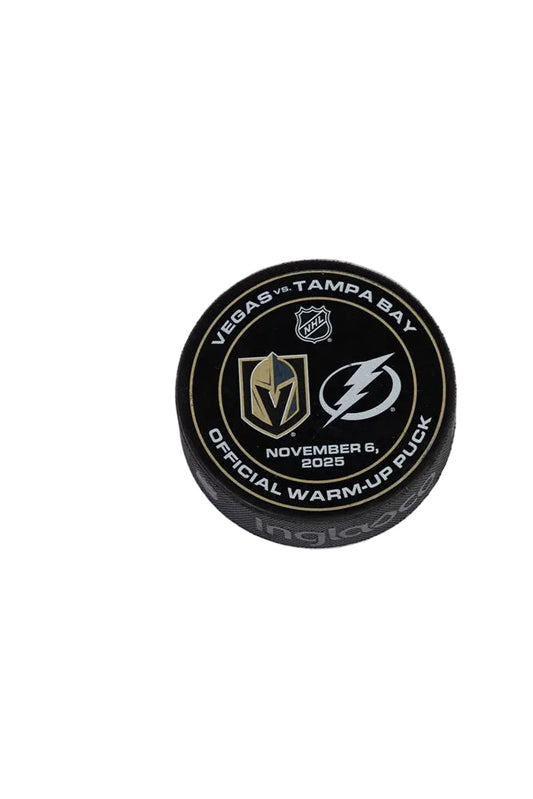 VGK vs TBL-11/6/25-Warm-Up Puck - Vegas Team Store