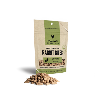 Vital Essentials Cat Freeze-Dried Rabbit Bites Cat Treats