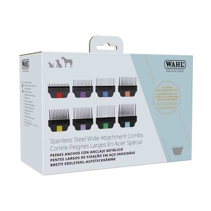 Wahl Stainless Steel Wide Attachment Combs 8 Piece Set