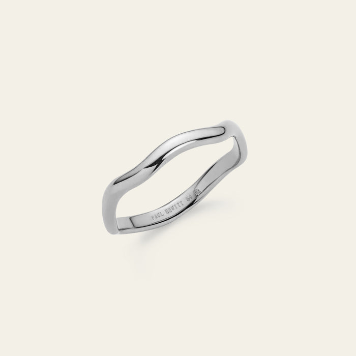 Waves Mono Ring Silber