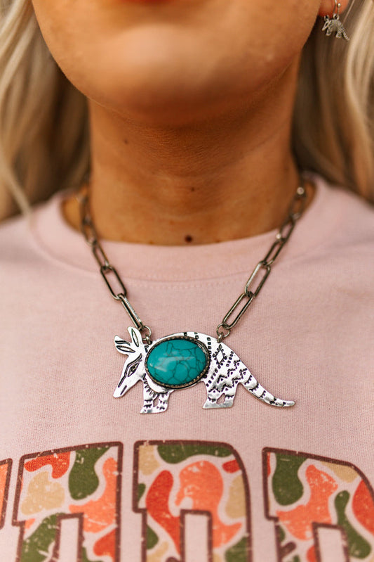 Western Armadillo Turquoise Necklace