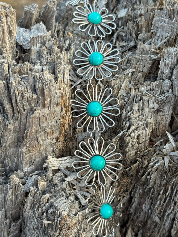 Western Blossoms Turquoise Bracelet