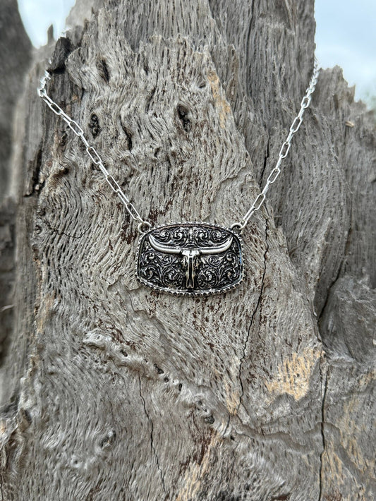 Western Steer Skull Necklace