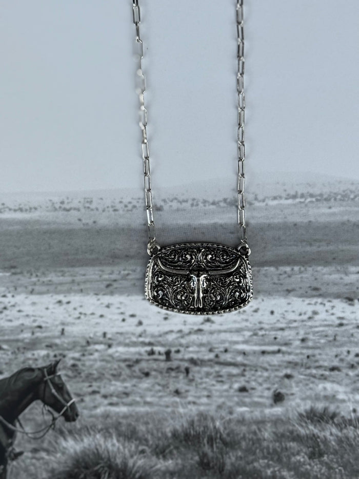 Western Steer Skull Necklace
