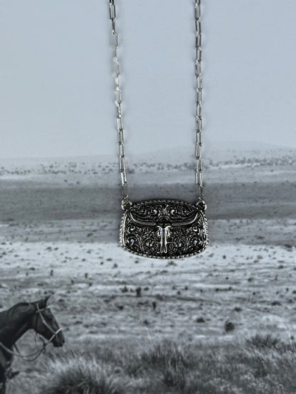 Western Steer Skull Necklace