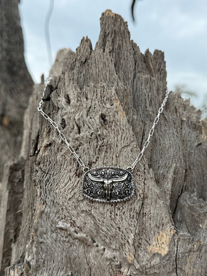 Western Steer Skull Necklace