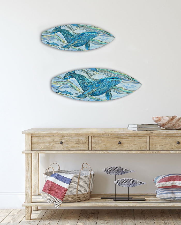Whale Watch Surfboard Wall Art