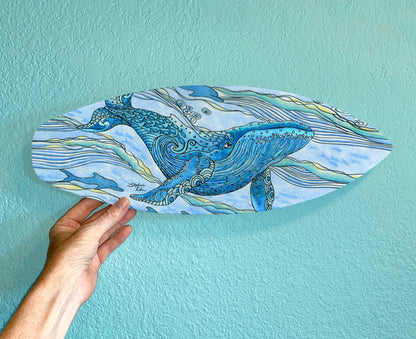 Whale Watch Surfboard Wall Art