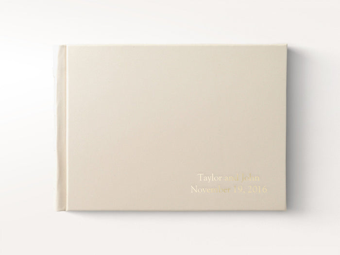 White Italian Leather Guest Book