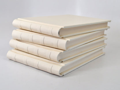 White Italian Leather Guest Book