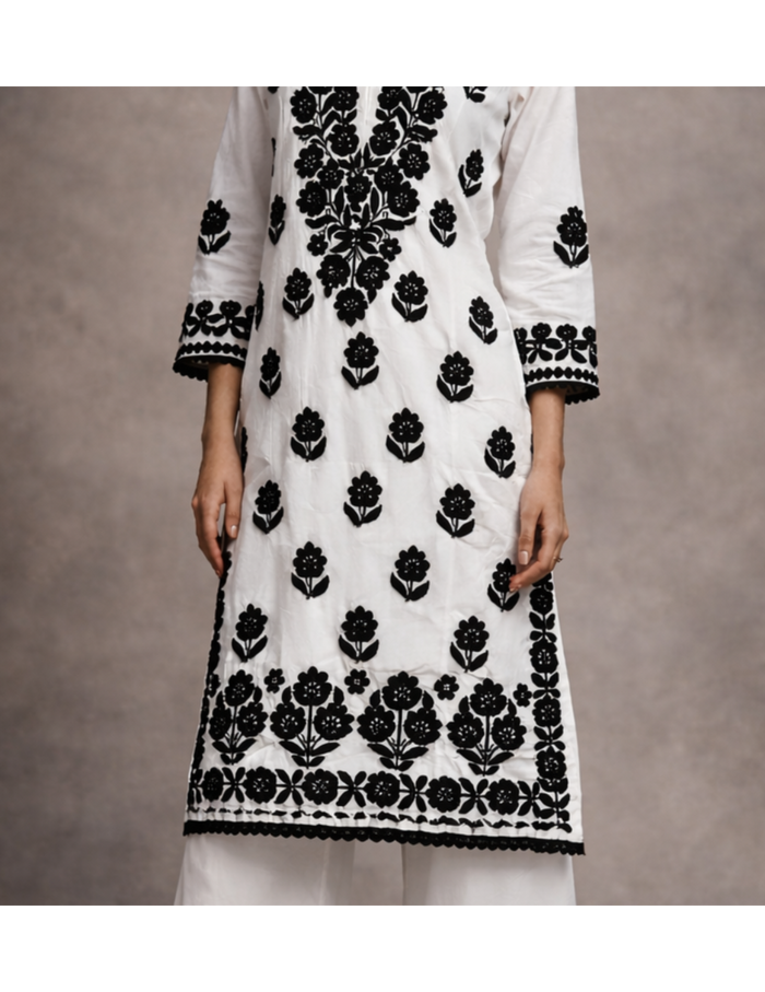 White Muse Chikankari Set