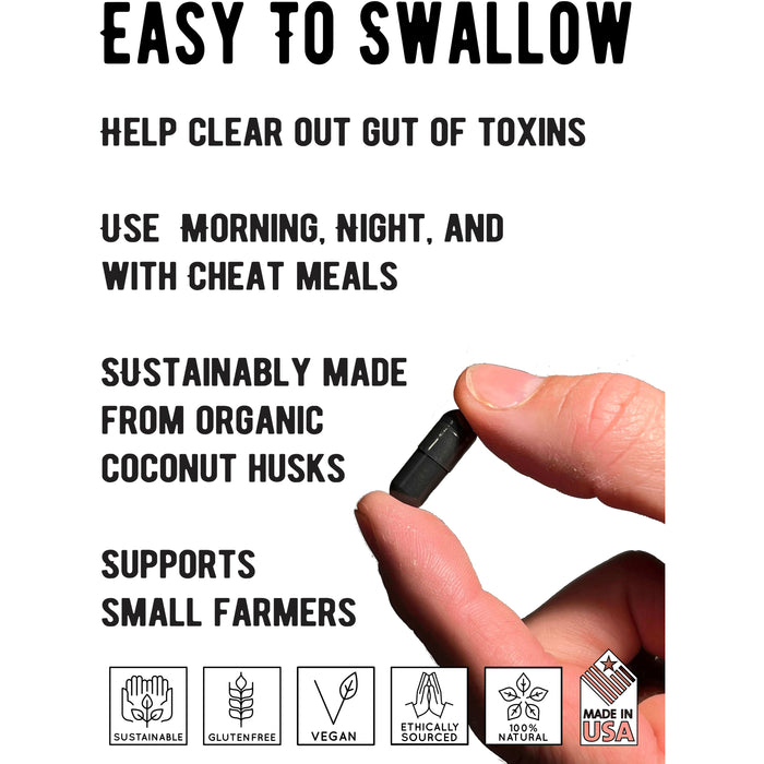 Activated Charcoal Capsules, 120ct Case of 12 Wholesale Wild Foods