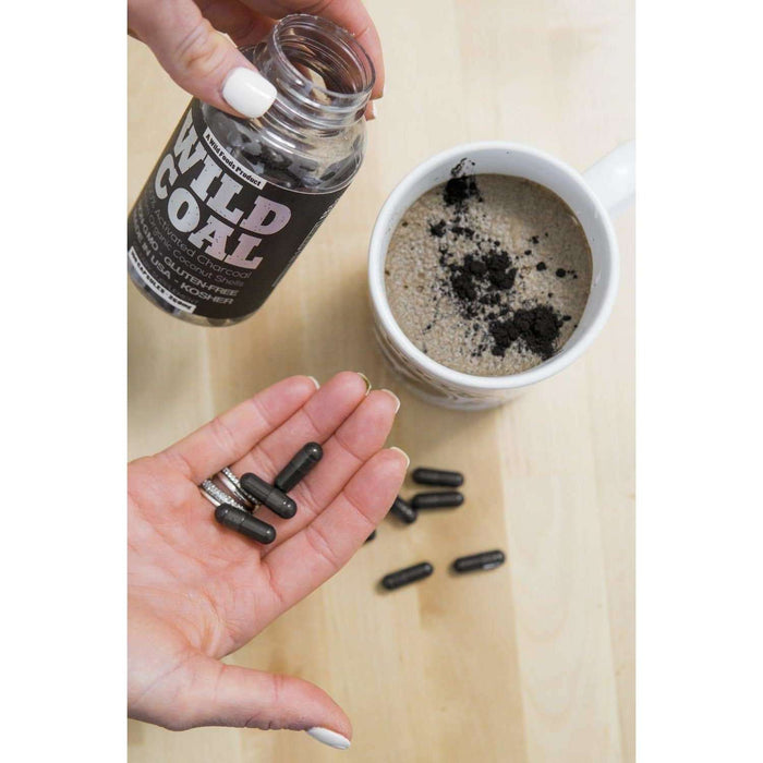 Activated Charcoal Capsules, 120ct Case of 12 Wholesale Wild Foods