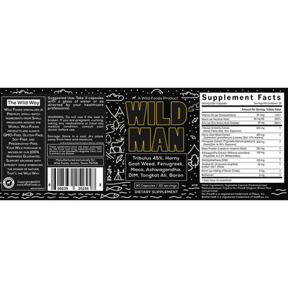 Wild Man Men's Herbal Hormone Stack - Wholesale case of TEN Wholesale Wild Foods