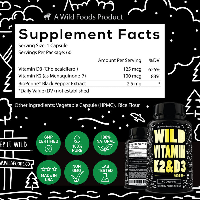 Wild Vitamin K2 & D3 Case of 12 Wholesale Wild Foods