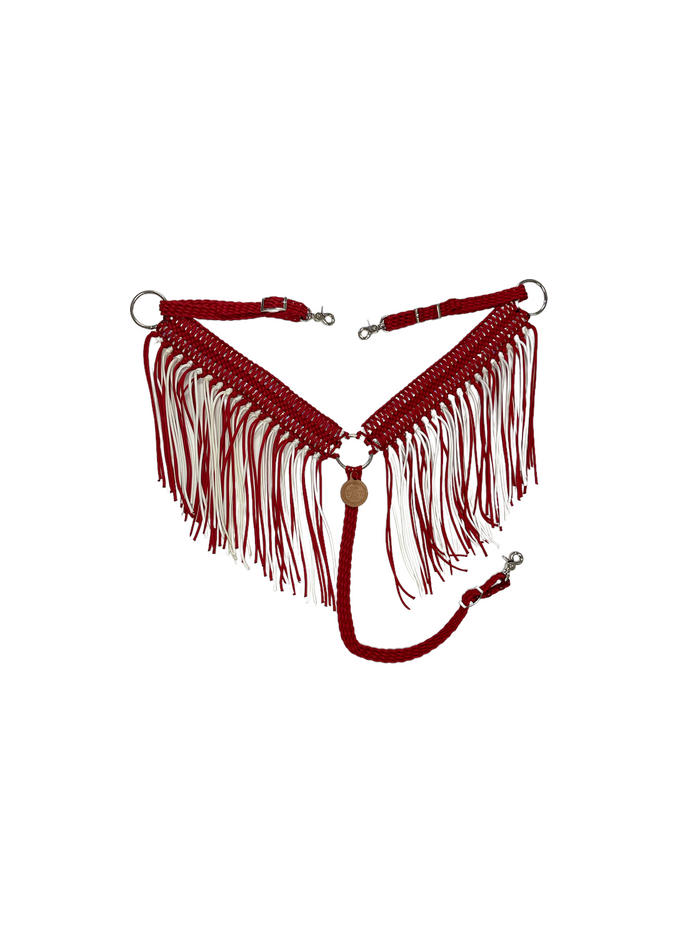 Wide fringe breast collar with longer fringe